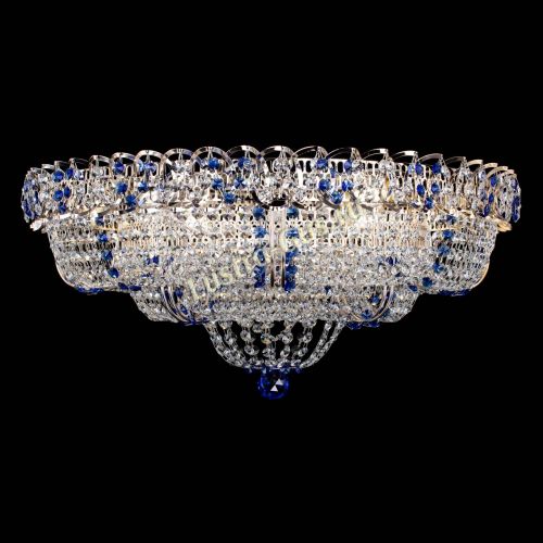 Люстра Двойное Кольцо Классика №6 синяя в Самаре Гусь Хрустальный