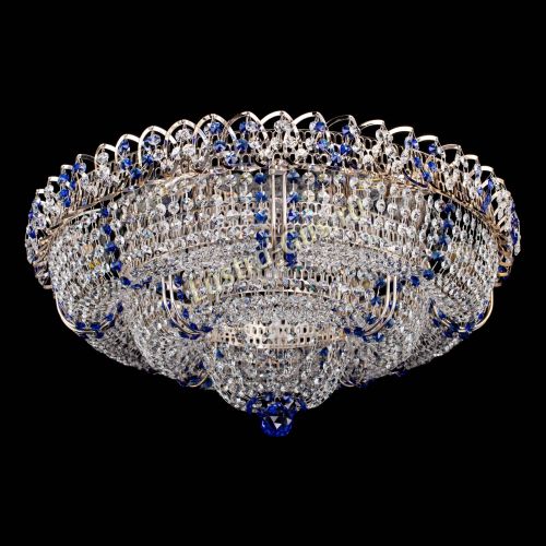 Люстра Двойное Кольцо Классика №6 синяя в Самаре Гусь Хрустальный