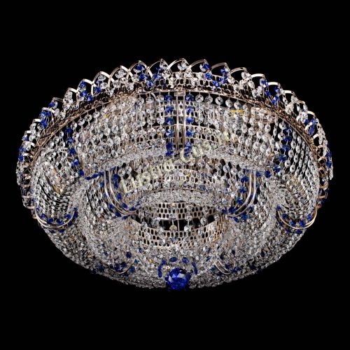 Люстра Двойное Кольцо Классика №6 синяя в Самаре Гусь Хрустальный