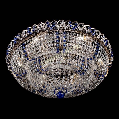 Люстра Двойное Кольцо Классика №6 синяя в Самаре Гусь Хрустальный