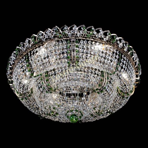 Люстра Двойное Кольцо Классика №6 зеленая в Самаре Гусь Хрустальный