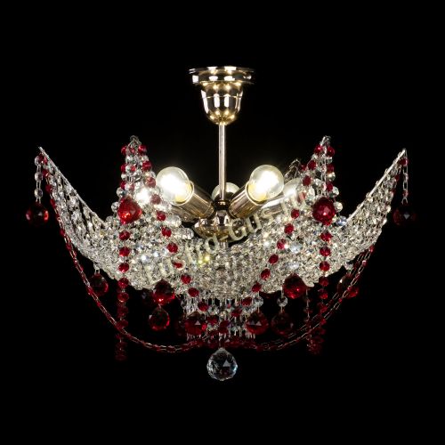 Люстра Элина №2 красная в Самаре Гусь Хрустальный
