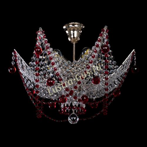 Люстра Элина №2 красная в Самаре Гусь Хрустальный