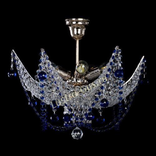Люстра Элина №2 синяя в Самаре Гусь Хрустальный