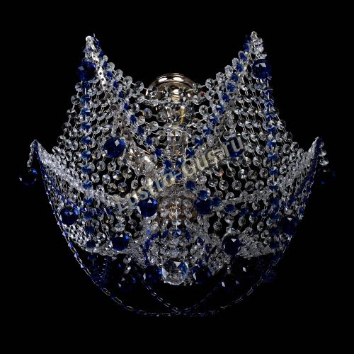 Люстра Элина №2 синяя в Самаре Гусь Хрустальный