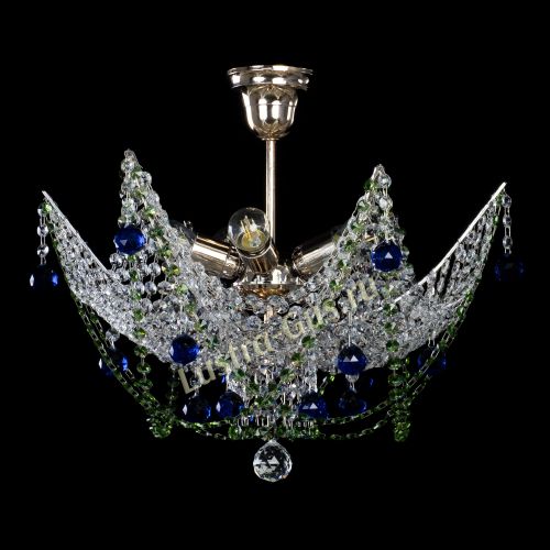 Люстра Элина №2 сине-зеленая в Самаре Гусь Хрустальный