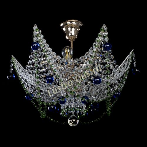 Люстра Элина №2 сине-зеленая в Самаре Гусь Хрустальный