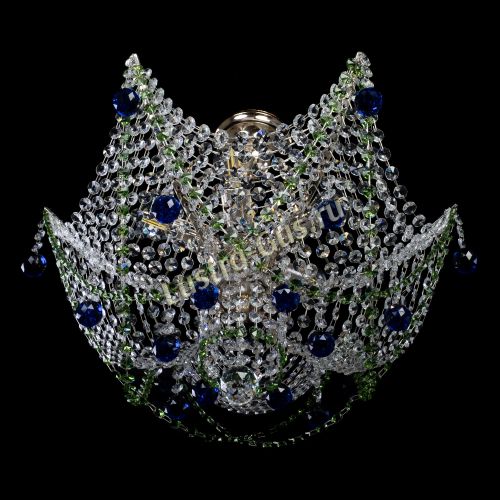 Люстра Элина №2 сине-зеленая в Самаре Гусь Хрустальный