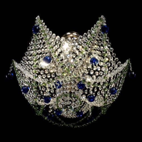 Люстра Элина №2 сине-зеленая в Самаре Гусь Хрустальный