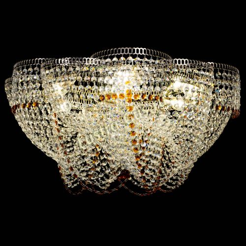 Люстра Есения чайная, диаметр - 600 мм, цвет - золото Гусь Хрустальный