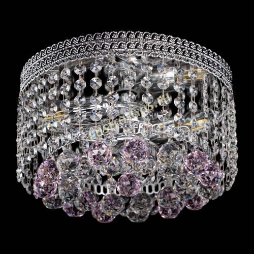 Люстра Флоренция шар №2 розовая в Самаре Гусь Хрустальный