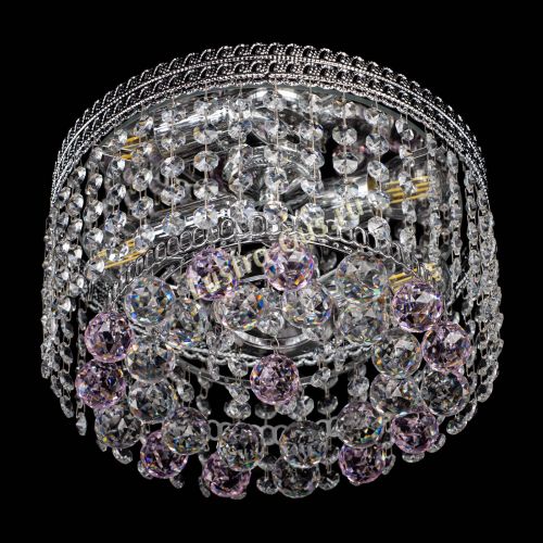 Люстра Флоренция шар №2 розовая в Самаре Гусь Хрустальный