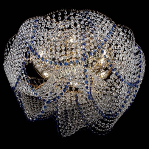 Люстра Галактика №4 синяя в Самаре Гусь Хрустальный