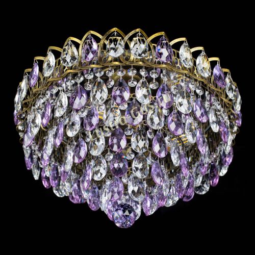 Люстра Грация №1 под бронзу фиолетовая в Самаре Гусь Хрустальный