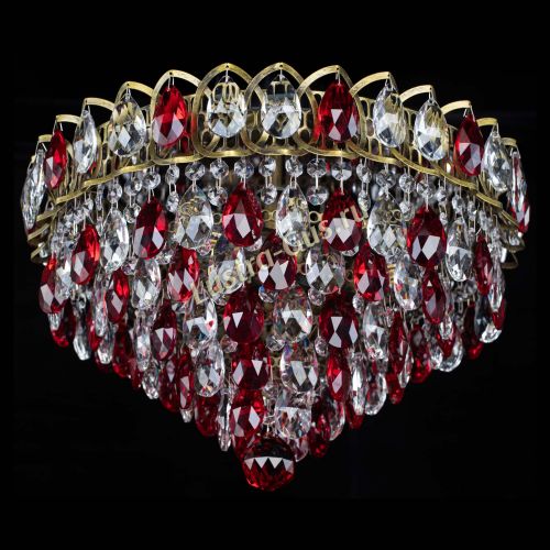 Люстра Грация №1 под бронзу красная в Самаре Гусь Хрустальный