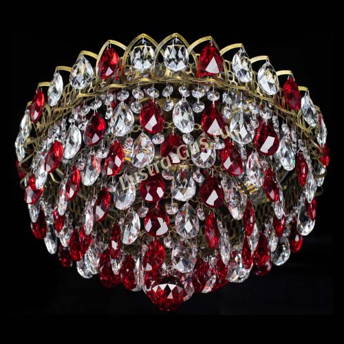 Люстра Грация №1 под бронзу красная в Самаре Гусь Хрустальный