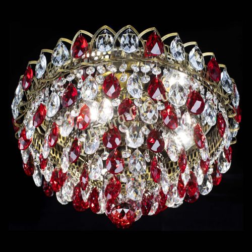 Люстра Грация №1 под бронзу красная в Самаре Гусь Хрустальный