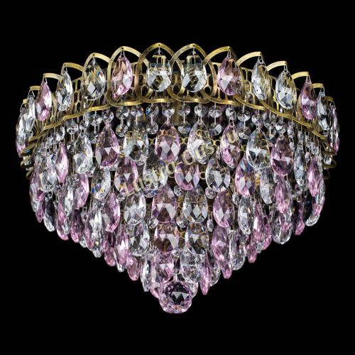 Люстра Грация №1 под бронзу розовая в Самаре Гусь Хрустальный