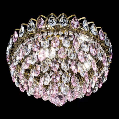 Люстра Грация №1 под бронзу розовая в Самаре Гусь Хрустальный