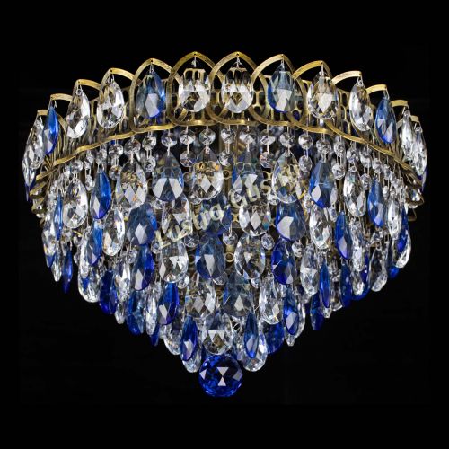 Люстра Грация №1 под бронзу синяя в Самаре Гусь Хрустальный