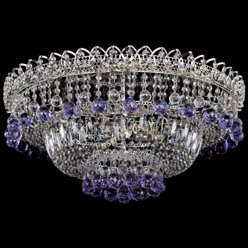 Люстра Хрустальный каскад №3 Шар фиолетовая в Самаре Гусь Хрустальный