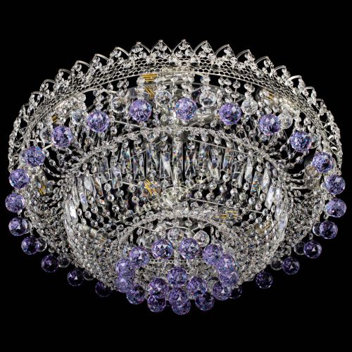 Люстра Хрустальный каскад №3 Шар фиолетовая в Самаре Гусь Хрустальный