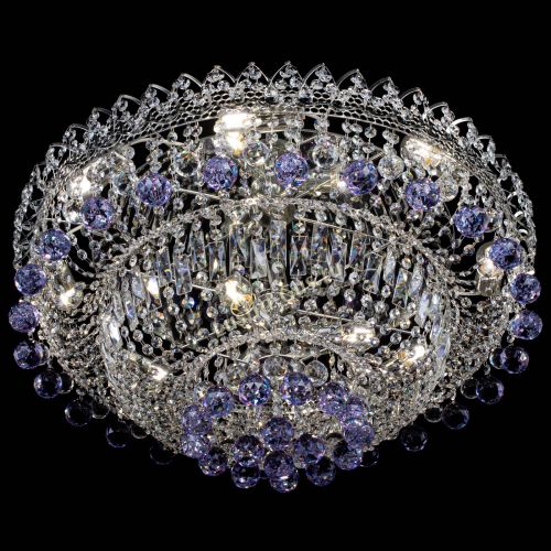 Люстра Хрустальный каскад №3 Шар фиолетовая в Самаре Гусь Хрустальный