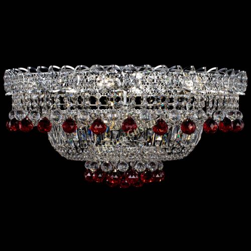 Люстра Хрустальный каскад №3 Шар красная в Самаре Гусь Хрустальный