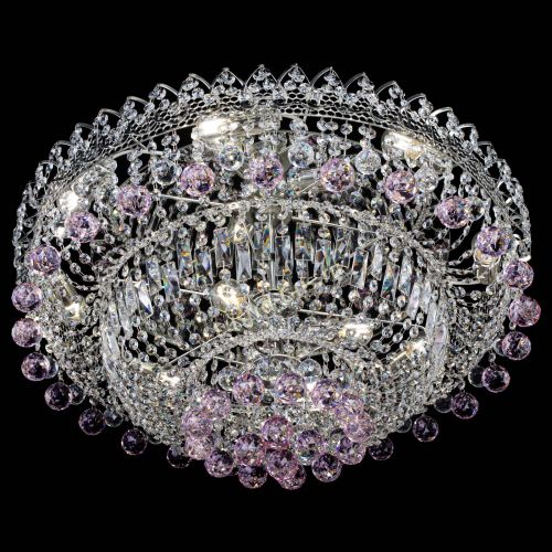 Люстра Хрустальный каскад №3 Шар розовая в Самаре Гусь Хрустальный