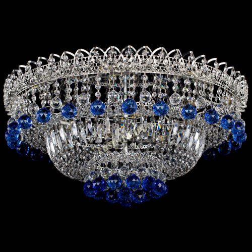 Люстра Хрустальный каскад №3 Шар синяя в Самаре Гусь Хрустальный