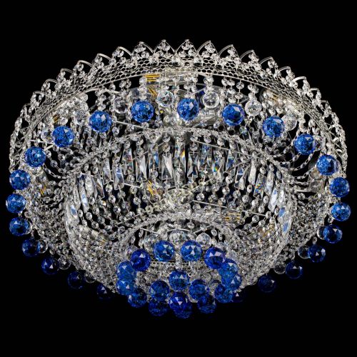 Люстра Хрустальный каскад №3 Шар синяя в Самаре Гусь Хрустальный