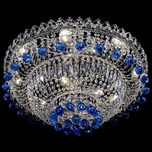 Люстра Хрустальный каскад №3 Шар синяя в Самаре Гусь Хрустальный