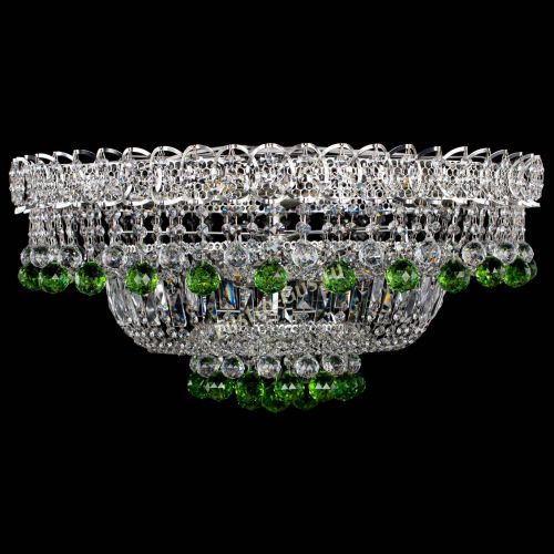 Люстра Хрустальный каскад №3 Шар зеленая в Самаре Гусь Хрустальный