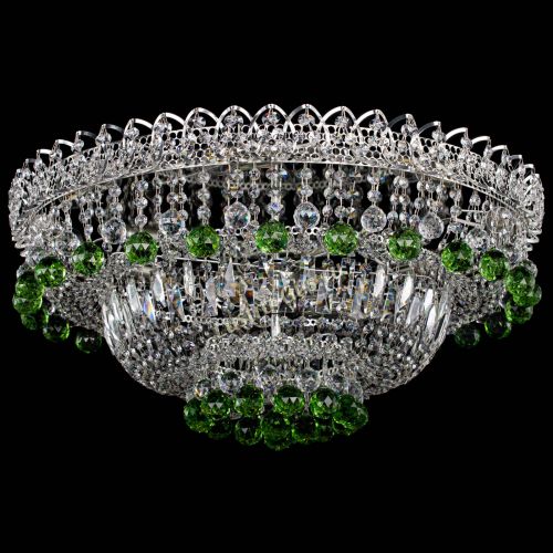 Люстра Хрустальный каскад №3 Шар зеленая в Самаре Гусь Хрустальный