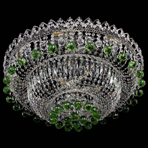Люстра Хрустальный каскад №3 Шар зеленая в Самаре Гусь Хрустальный
