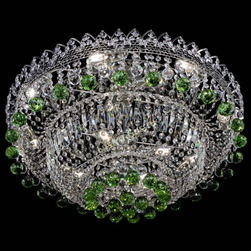 Люстра Хрустальный каскад №3 Шар зеленая в Самаре Гусь Хрустальный