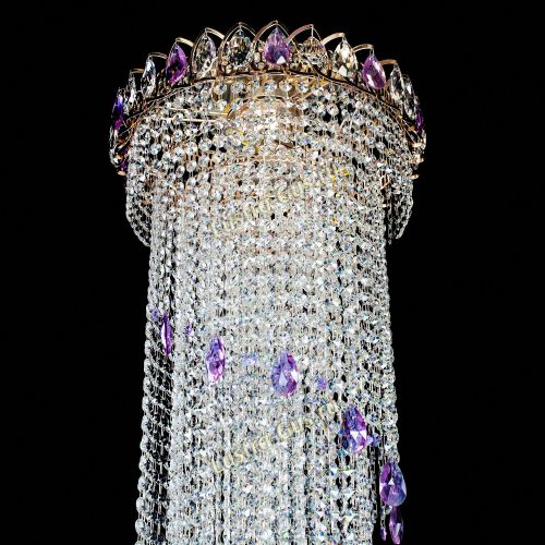 Люстра Хрустальный Каскад №5 фиолетовый в Самаре Гусь Хрустальный