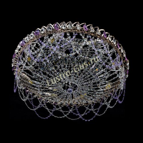 Люстра Каскад Ажур 700 мм фиолетовый в Самаре Гусь Хрустальный