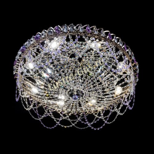 Люстра Каскад Ажур 700 мм фиолетовый в Самаре Гусь Хрустальный