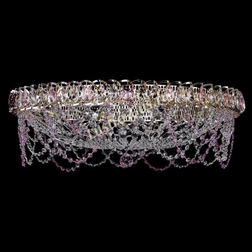 Люстра Каскад Ажур 700 мм розовый в Самаре Гусь Хрустальный