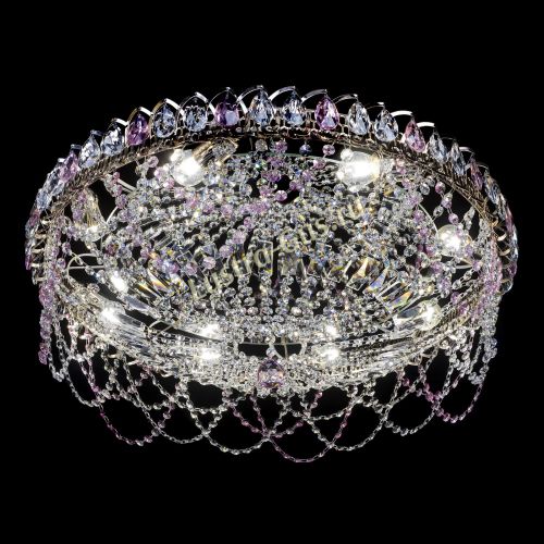 Люстра Каскад Ажур 700 мм розовый в Самаре Гусь Хрустальный