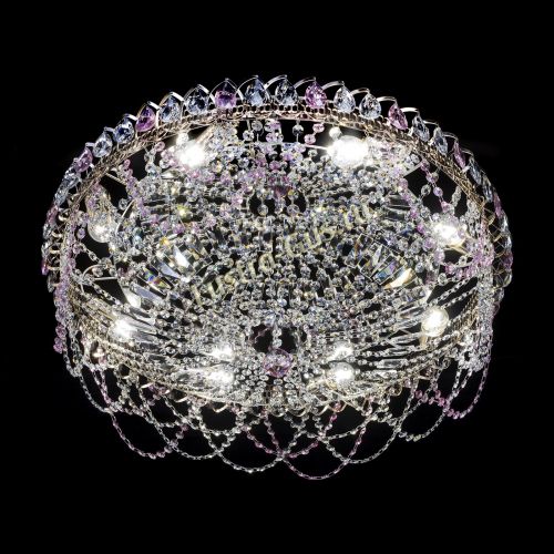 Люстра Каскад Ажур 700 мм розовый в Самаре Гусь Хрустальный