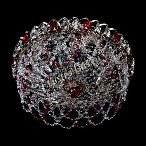 Люстра Хрустальный Каскад Ажур красный в Самаре Гусь Хрустальный
