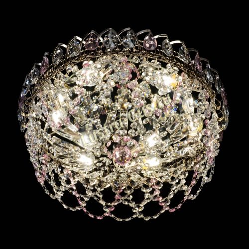 Люстра Хрустальный Каскад Ажур розовый в Самаре Гусь Хрустальный