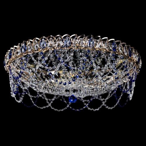 Люстра Каскад Ажур 700 мм синий в Самаре Гусь Хрустальный