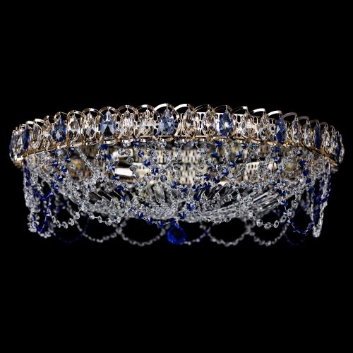 Люстра Каскад Ажур 700 мм синий в Самаре Гусь Хрустальный