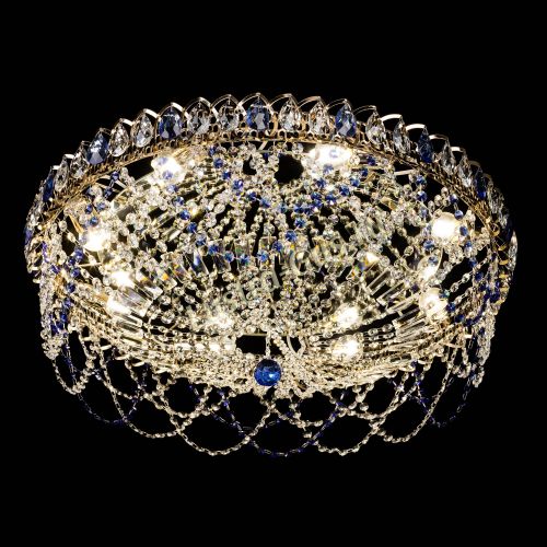 Люстра Каскад Ажур 700 мм синий в Самаре Гусь Хрустальный