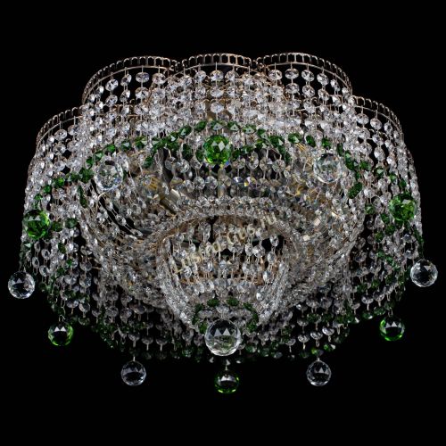 Люстра Камелия №4 зеленая в Самаре Гусь Хрустальный