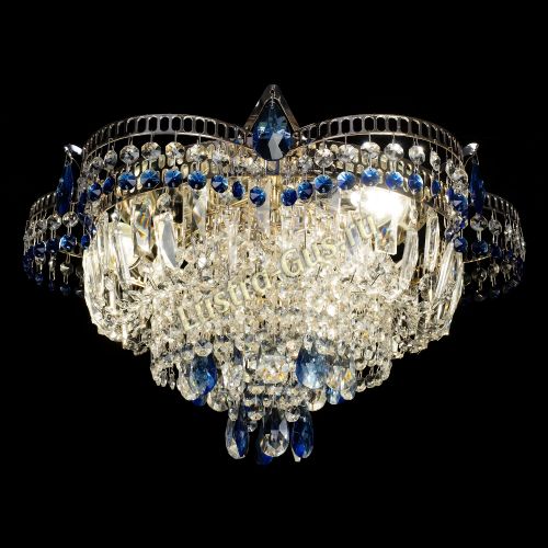 Люстра Камея №1 - 3 лампы синяя в Самаре Гусь Хрустальный