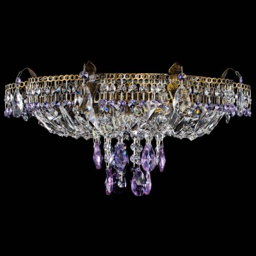 Люстра Камея №4 под бронзу фиолетовая в Самаре Гусь Хрустальный
